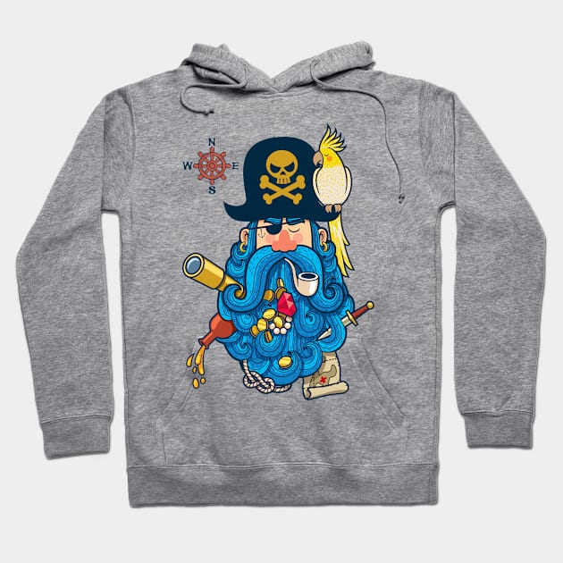 Pirate Portrait Hoodie by Malchev